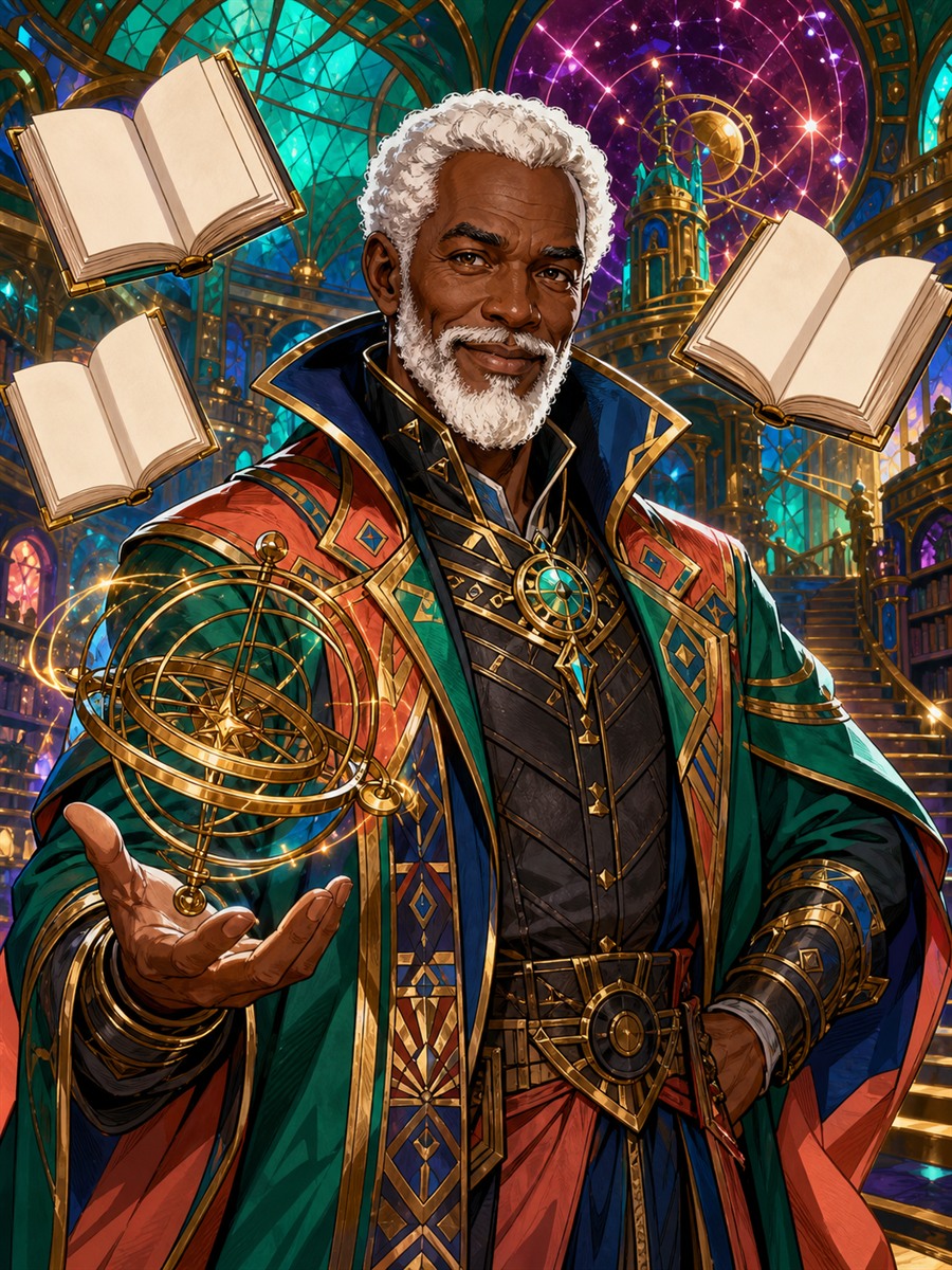Chancellor Amari Quill AI fantasy character portrait