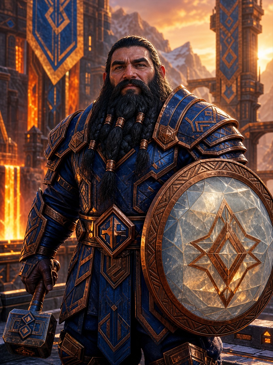 Bromm Embermantle AI fantasy character portrait