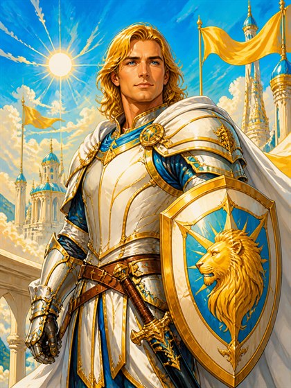 Sir Cedric Dawncrest AI fantasy character portrait