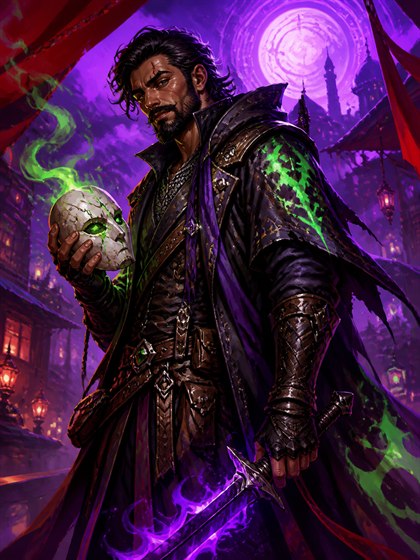 Malrik Veilbrand AI fantasy character portrait