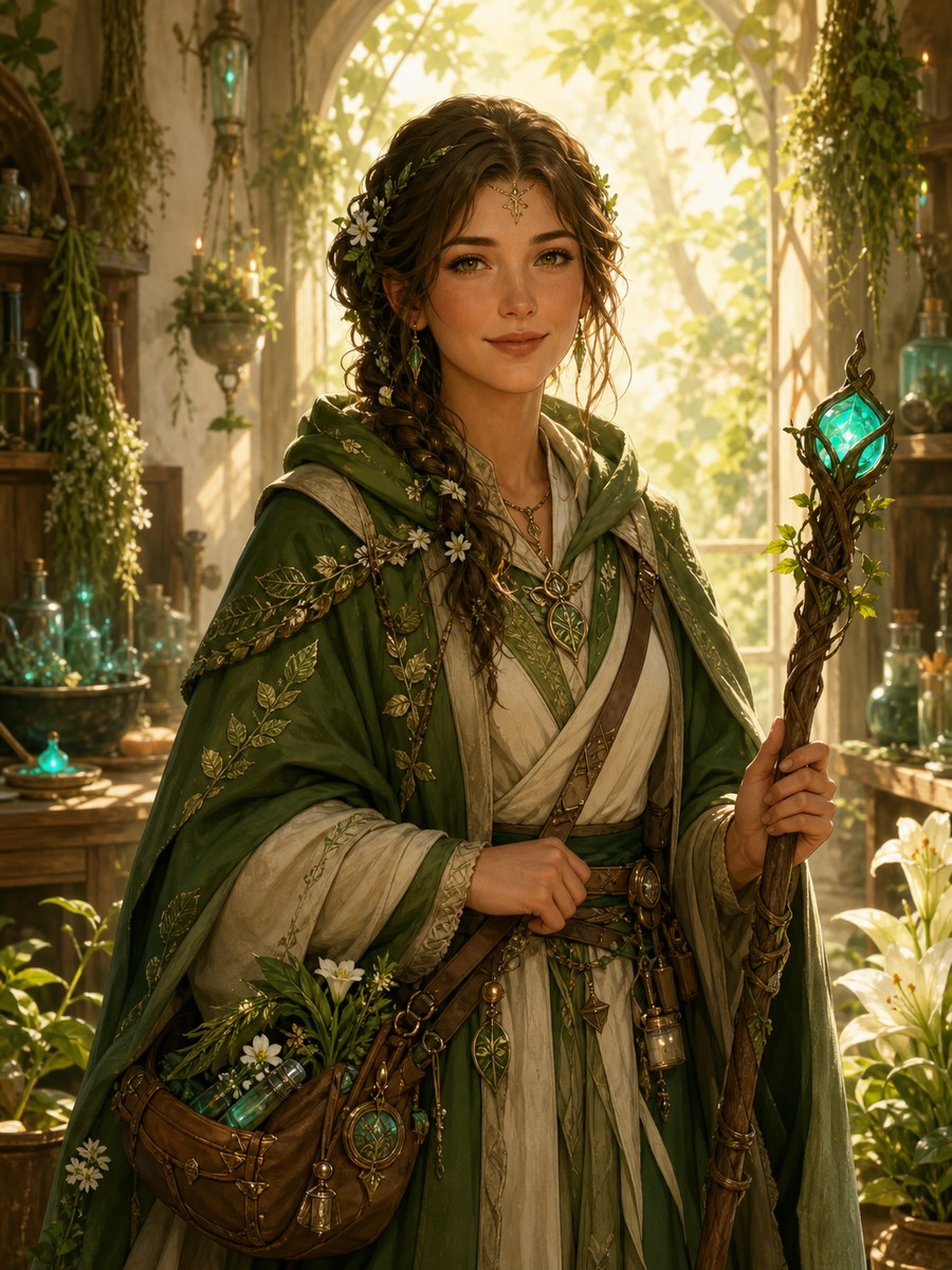 Mira Dawnleaf AI fantasy character portrait