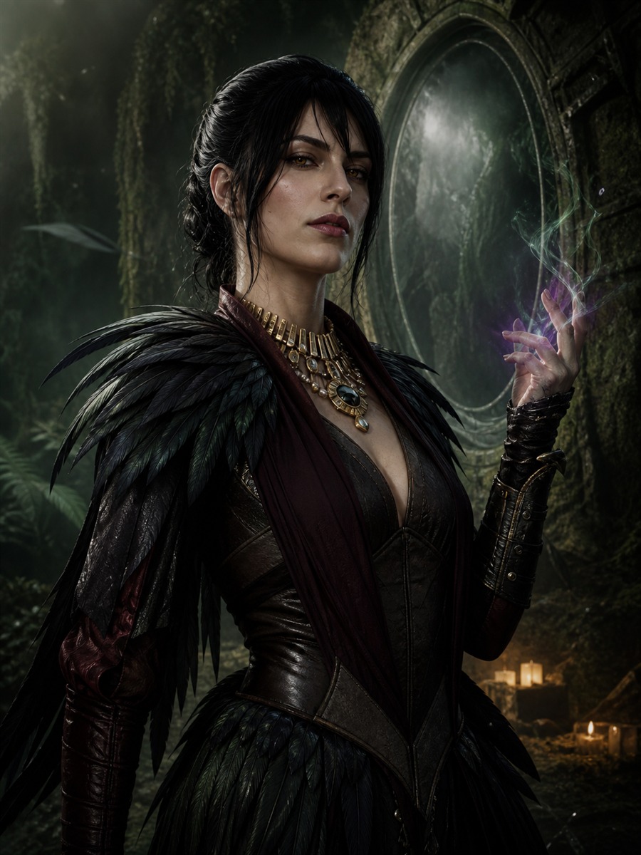Morrigan AI fantasy character portrait