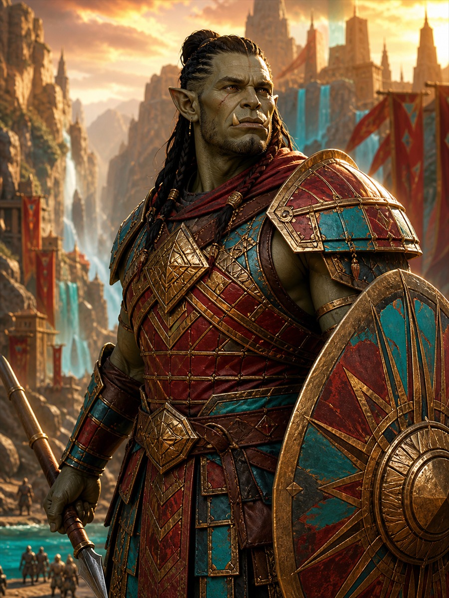 Rokan Ash-Tusk AI fantasy character portrait