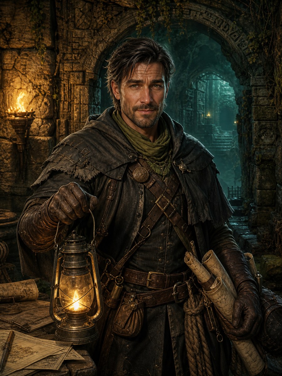 Thorne Mapbreaker AI fantasy character portrait
